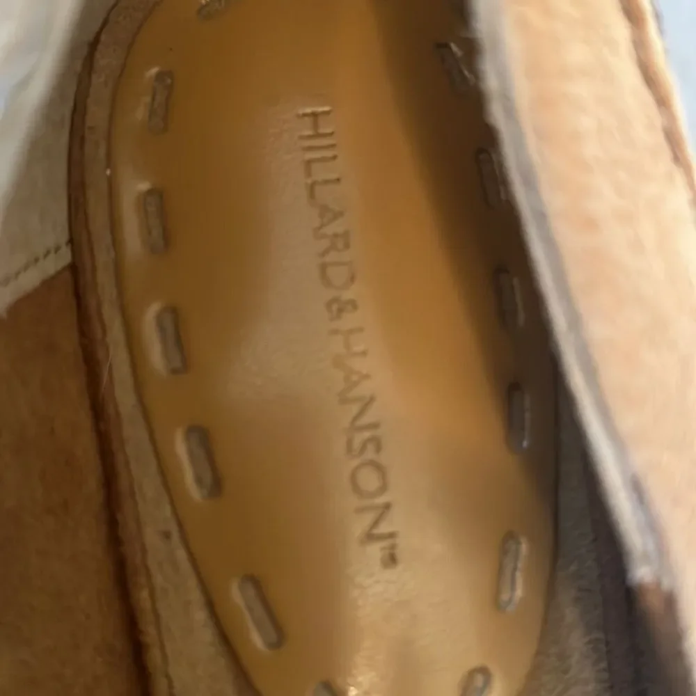 Hilliard & Hanson Tan Suede Wedge Heels Sz 10
